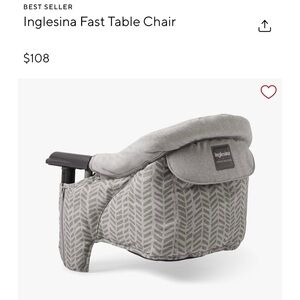 Never used! Inglesina x Pottery Barn Kids Fast Table Chair + Tray